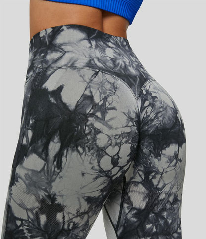 Seamless Flow High Waisted Tie Dye Yoga Leggings