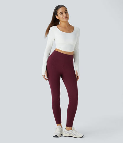 Seamless Flow High Waisted Jacquard Butt Lifting Leggings