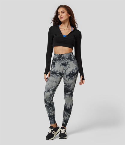 Seamless Flow High Waisted Tie Dye Yoga Leggings