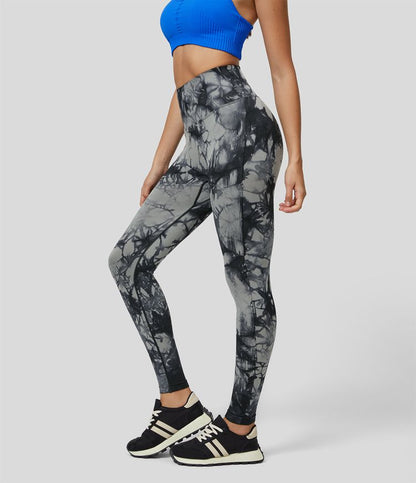 Seamless Flow High Waisted Tie Dye Yoga Leggings