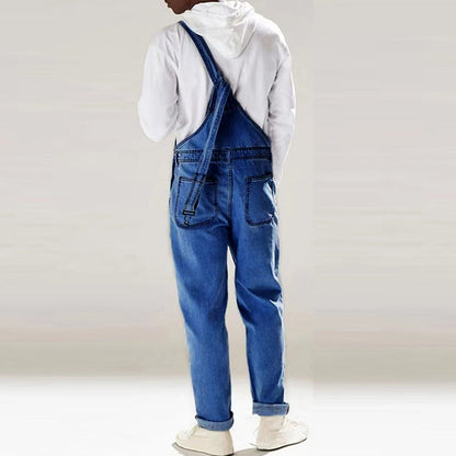 Men's Casual Vintage Denim Overalls 89080389Y