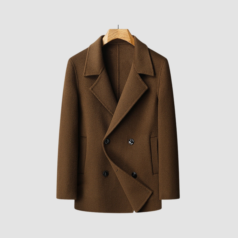 MV Short Cashmere Double-Breasted Wool Coat