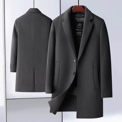 MV Cashmere Mid-Length Suit Collar Coat