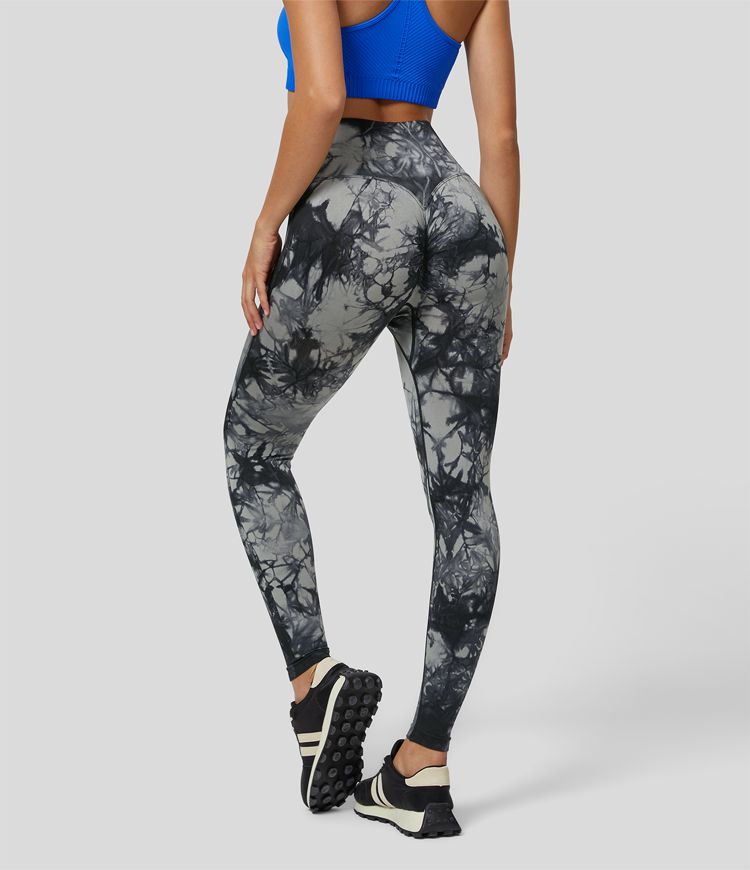 Seamless Flow High Waisted Tie Dye Yoga Leggings