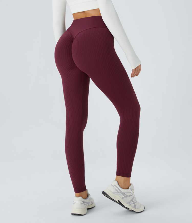 Seamless Flow High Waisted Jacquard Butt Lifting Leggings