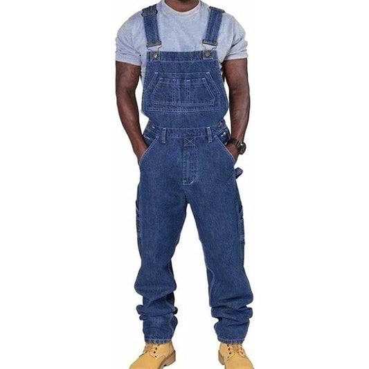 Men's Casual Denim Multi-pocket Loose Overalls 89142810M