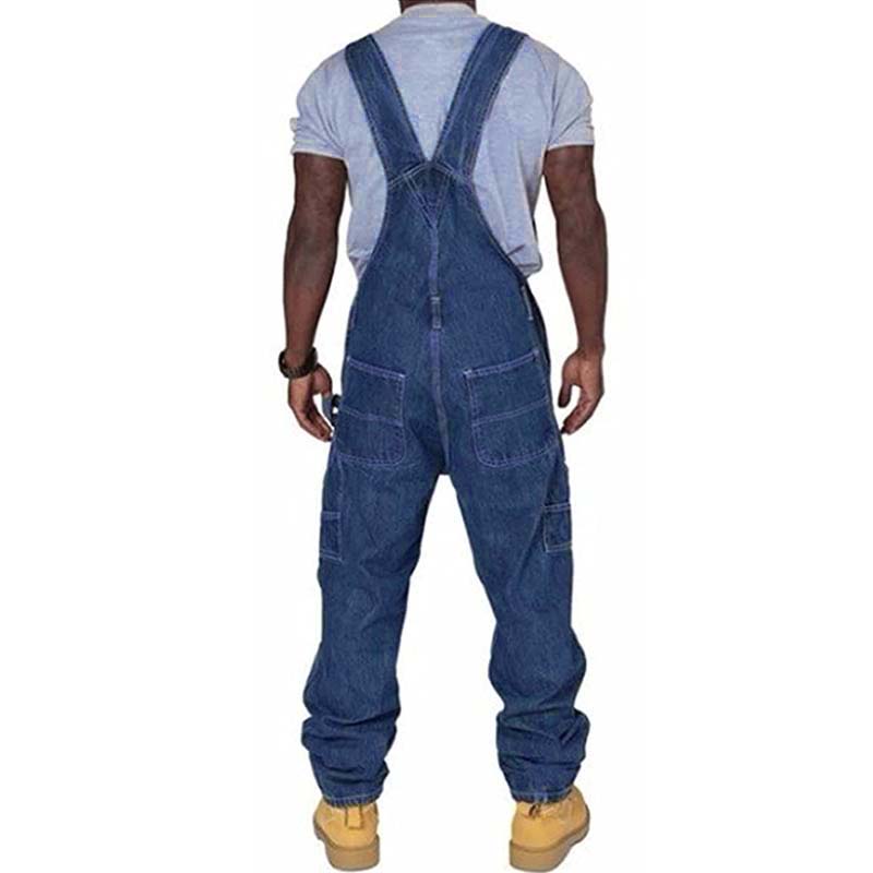 Men's Casual Denim Multi-pocket Loose Overalls 89142810M