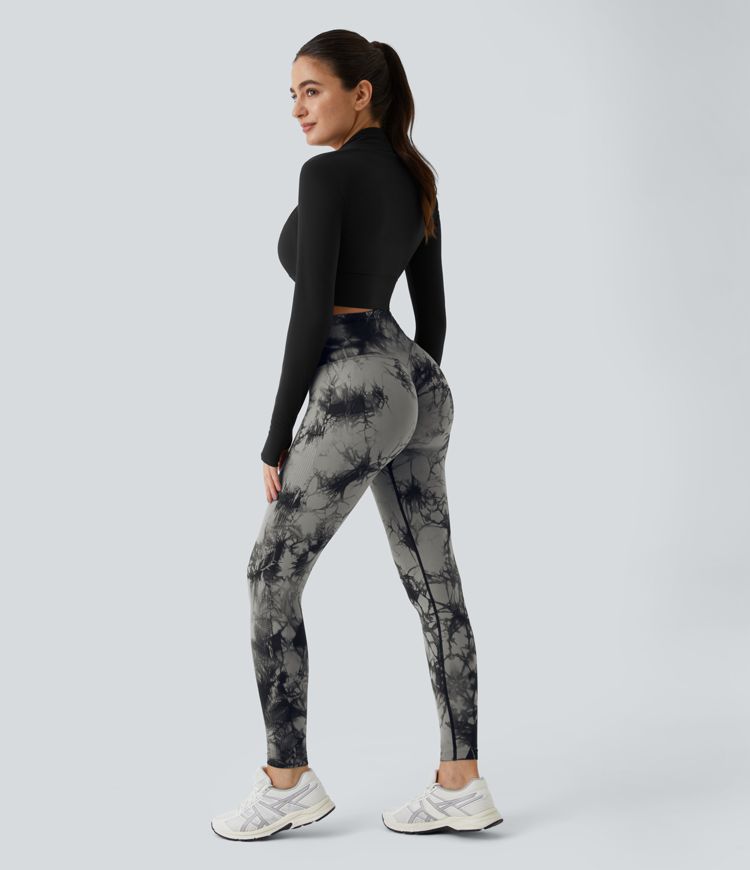 Seamless Flow High Waisted Tie Dye Yoga Leggings