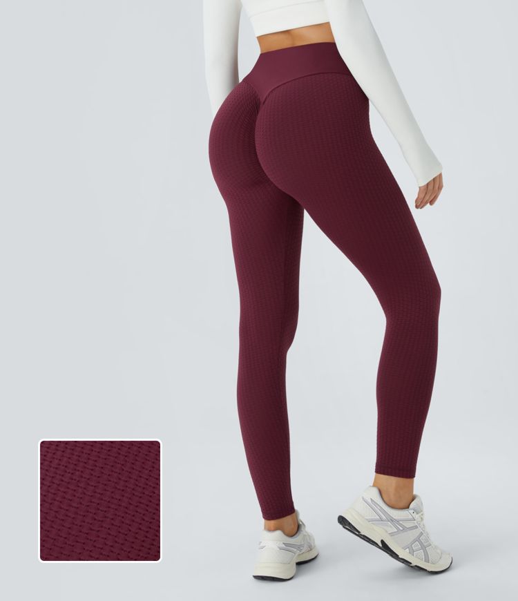 Seamless Flow High Waisted Jacquard Butt Lifting Leggings