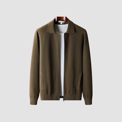 MV Woolen Cashmere Lapel Collar Cardigan