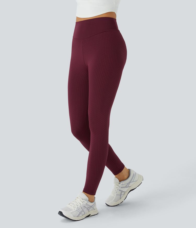 Seamless Flow High Waisted Jacquard Butt Lifting Leggings