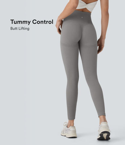 Seamless Flow High Waisted Tummy Control Butt Lifting 7/8 Yoga Leggings