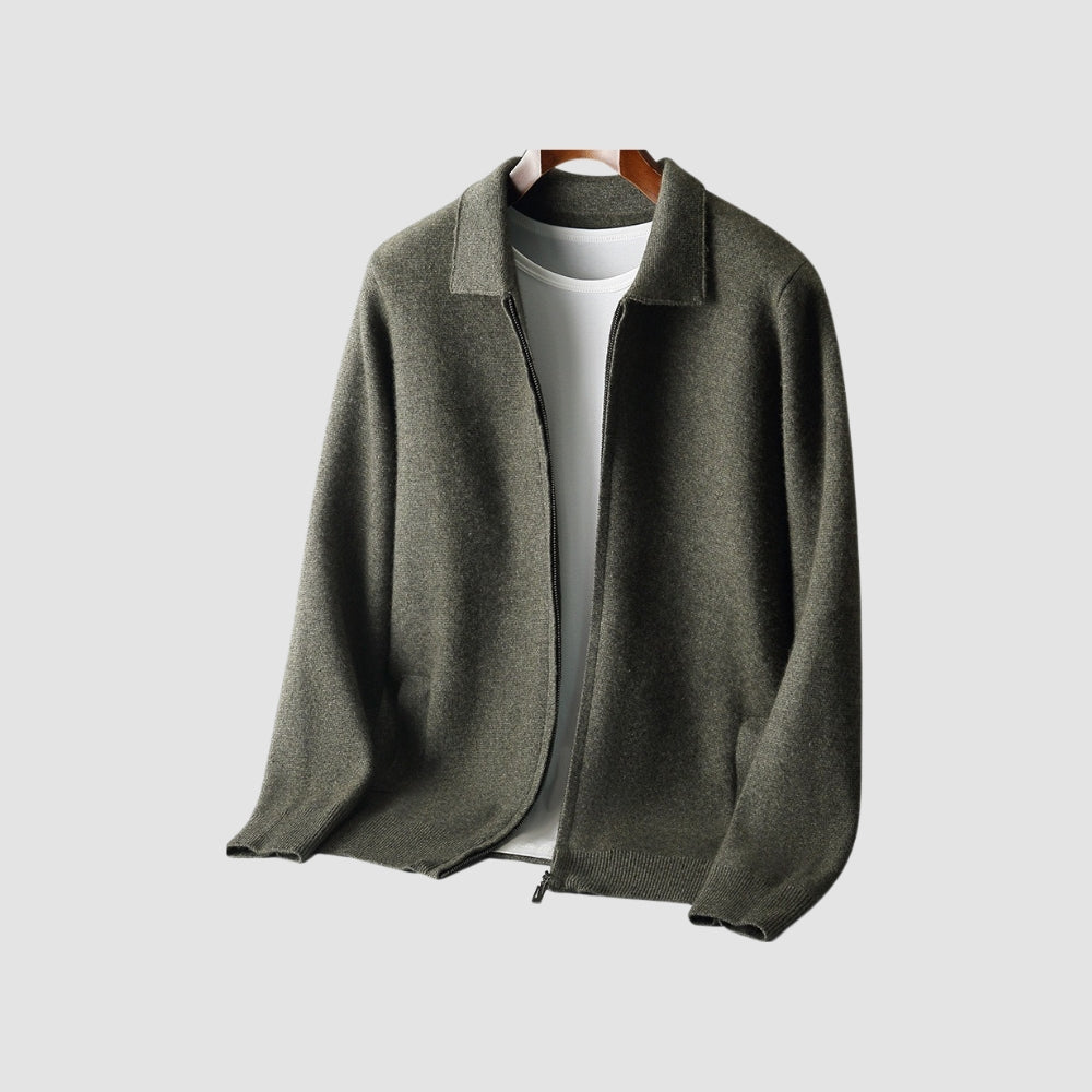 MV Woolen Cashmere Lapel Collar Cardigan