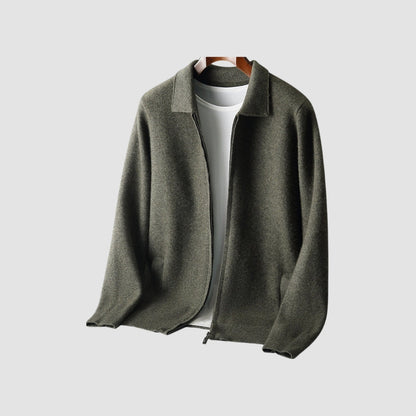 MV Woolen Cashmere Lapel Collar Cardigan