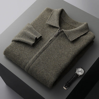 MV Woolen Cashmere Lapel Collar Cardigan