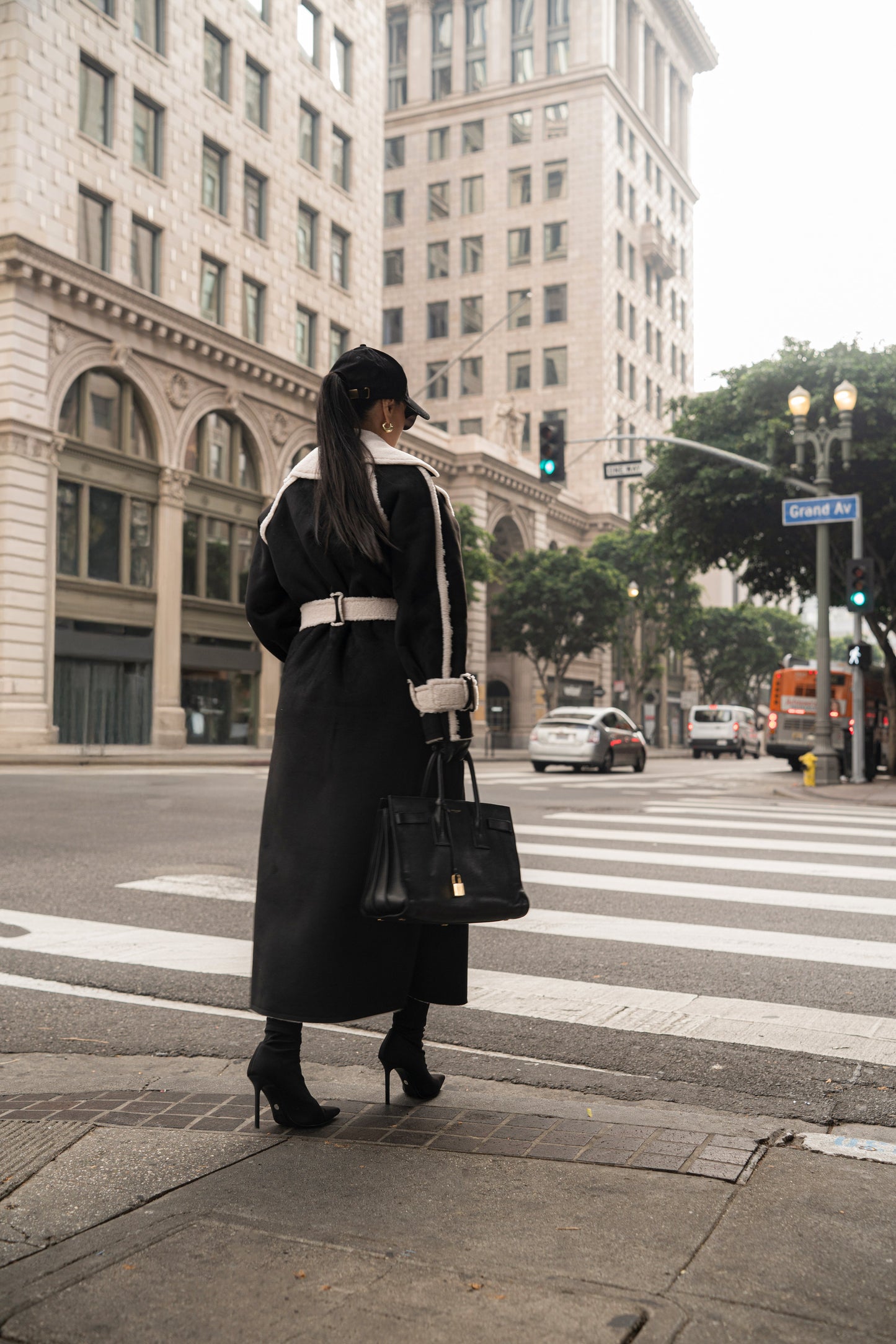 Black Suede And Sherpa Reversible Coat