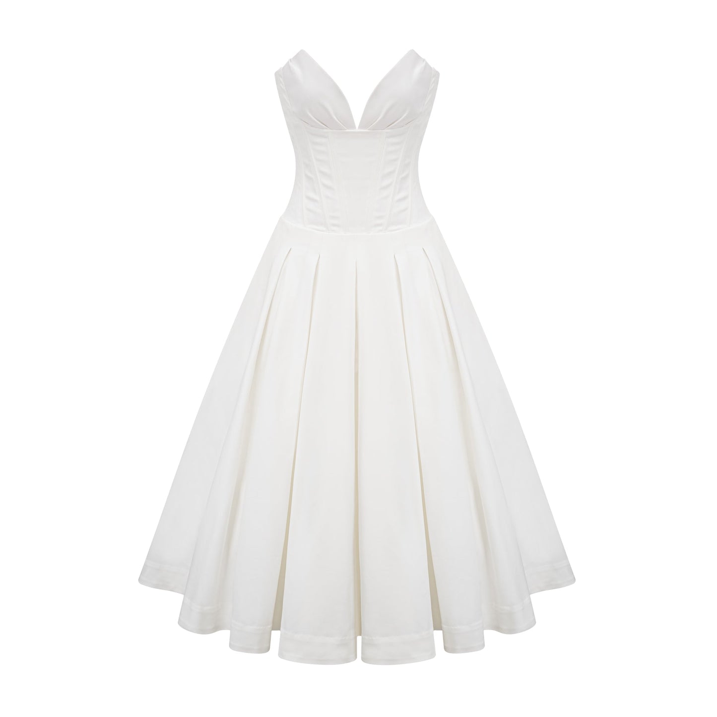 Katherine™ | off-shoulder corset midi dress in White