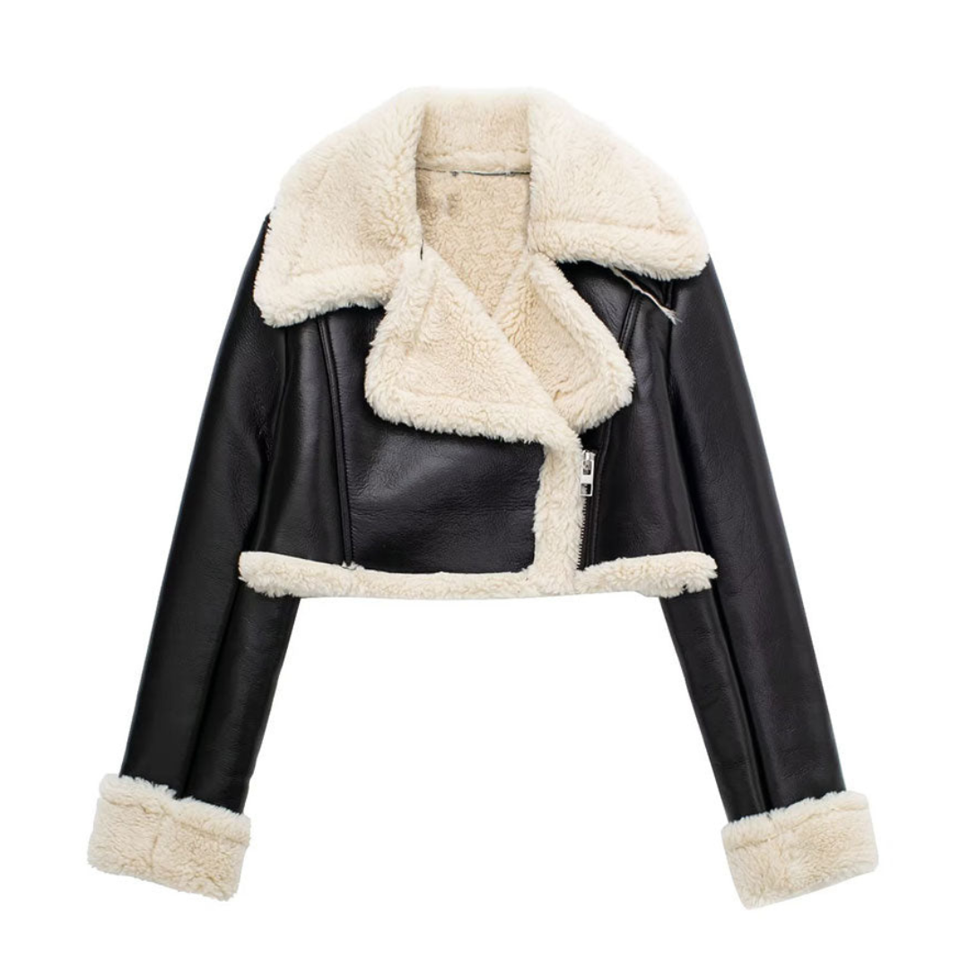 Lysera™ | Fur-Neck Cropped Jacket