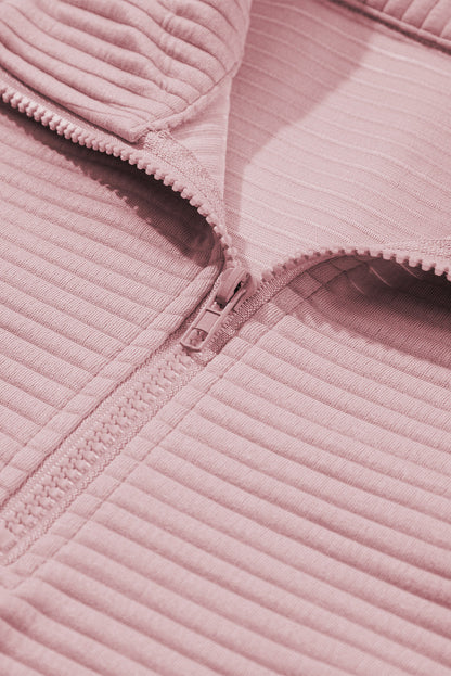 Sarah™ | Ribbed Texture Quarter Zip