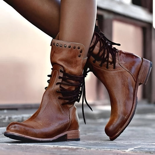 Isabelle | Stylish Lace-Up Leather Boots