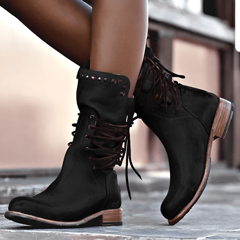 Isabelle | Stylish Lace-Up Leather Boots