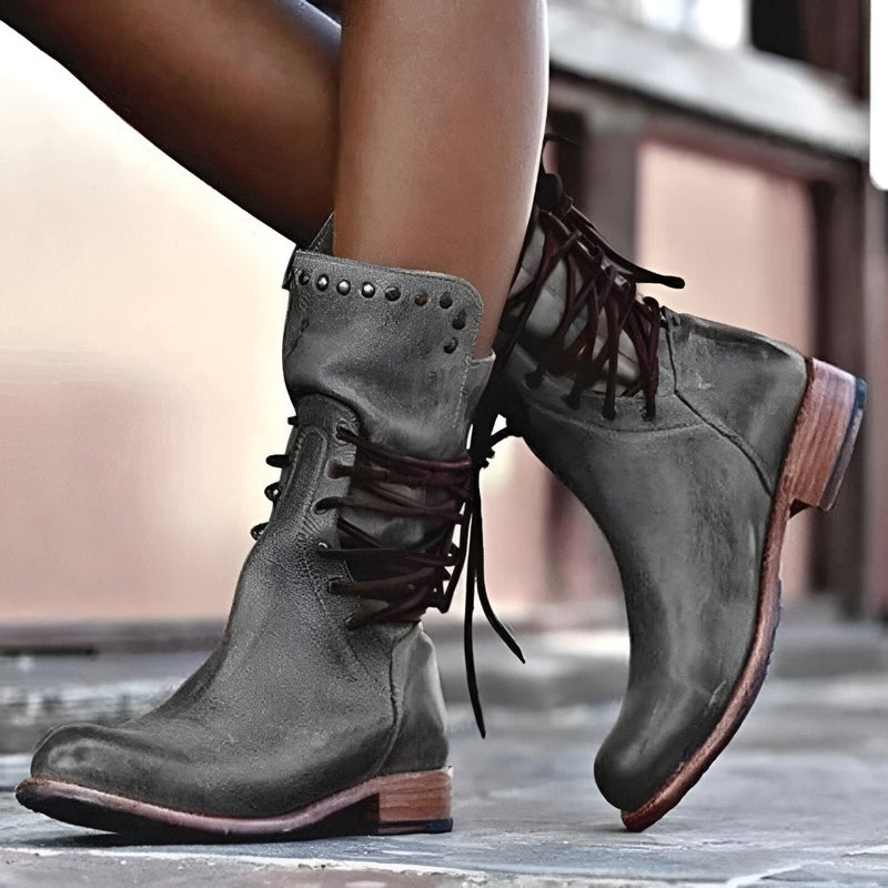 Isabelle | Stylish Lace-Up Leather Boots