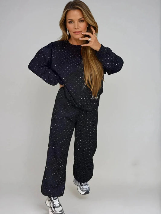 Sophie - Stylish casual pearled tracksuit for women