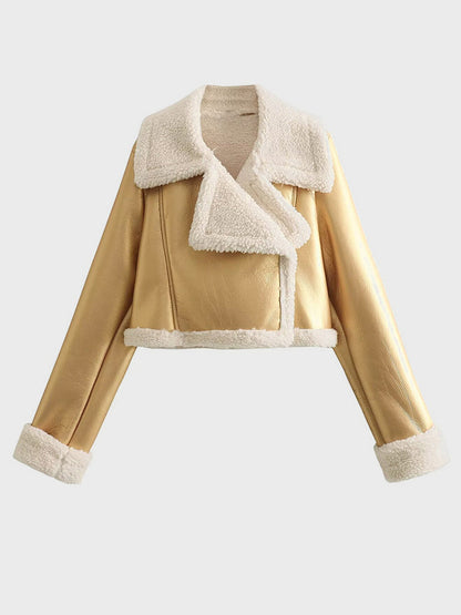 Lara™ | Gold Zip Bomber Jacket