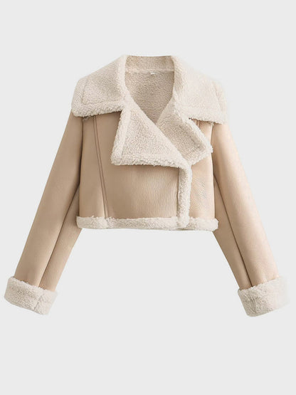 Lara™ | Cream Zip Bomber Jacket