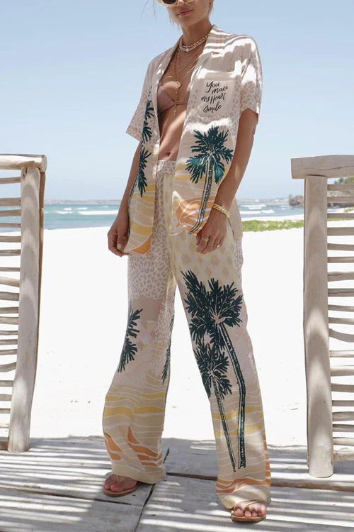 Beachy print two piece set