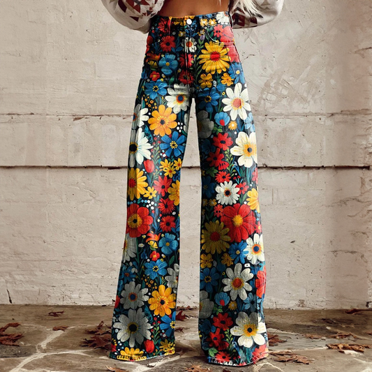 Marina | Floral Summer Wide-Leg Pants