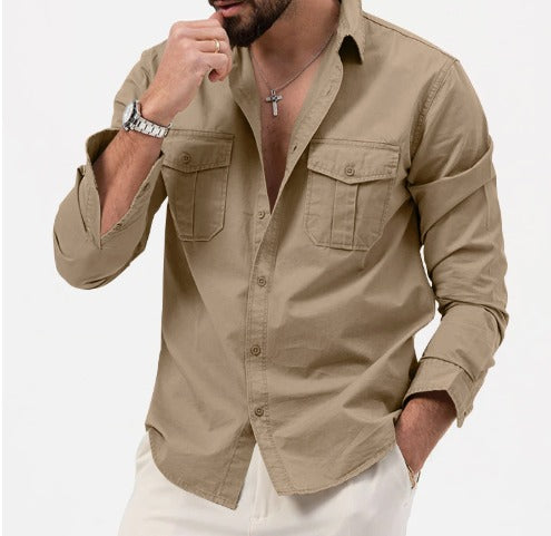 Michael™ | Army Style Button Up Shirt