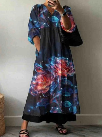 Galactic Bloom Maxi Dress