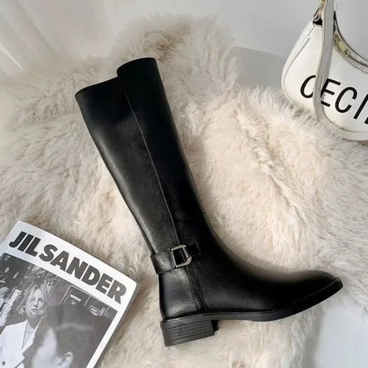 SHARLENE | LEATHER KNEE-HIGH BOOTS