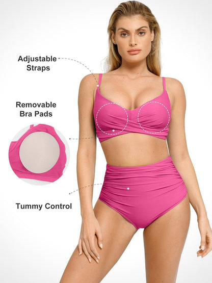 Shapewear Bust-Enhancing Draped Bikini Top