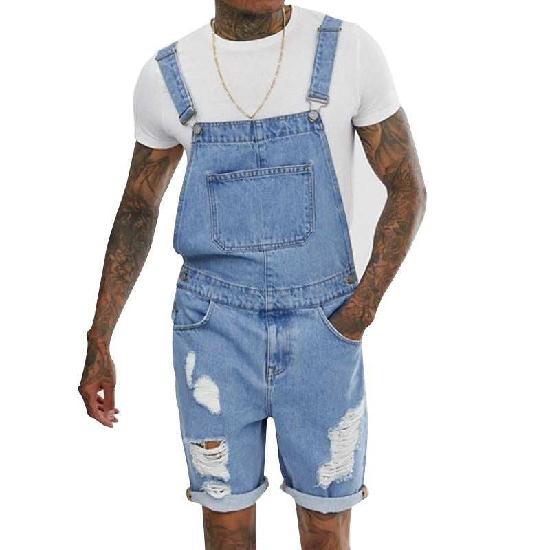 Men's Vintage Denim Ripped Overalls 51380159Y