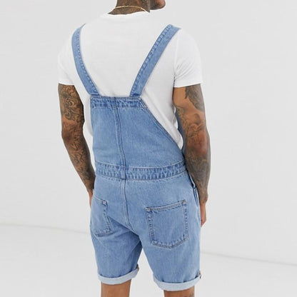 Men's Vintage Denim Ripped Overalls 51380159Y