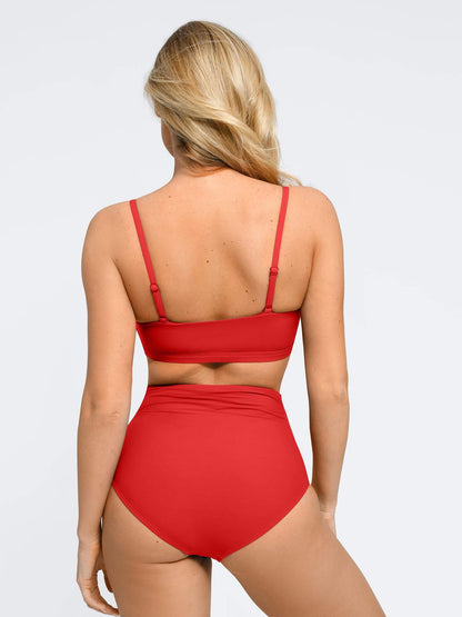 Shapewear Ruched Sculpting Bikini Top and Bottom Set