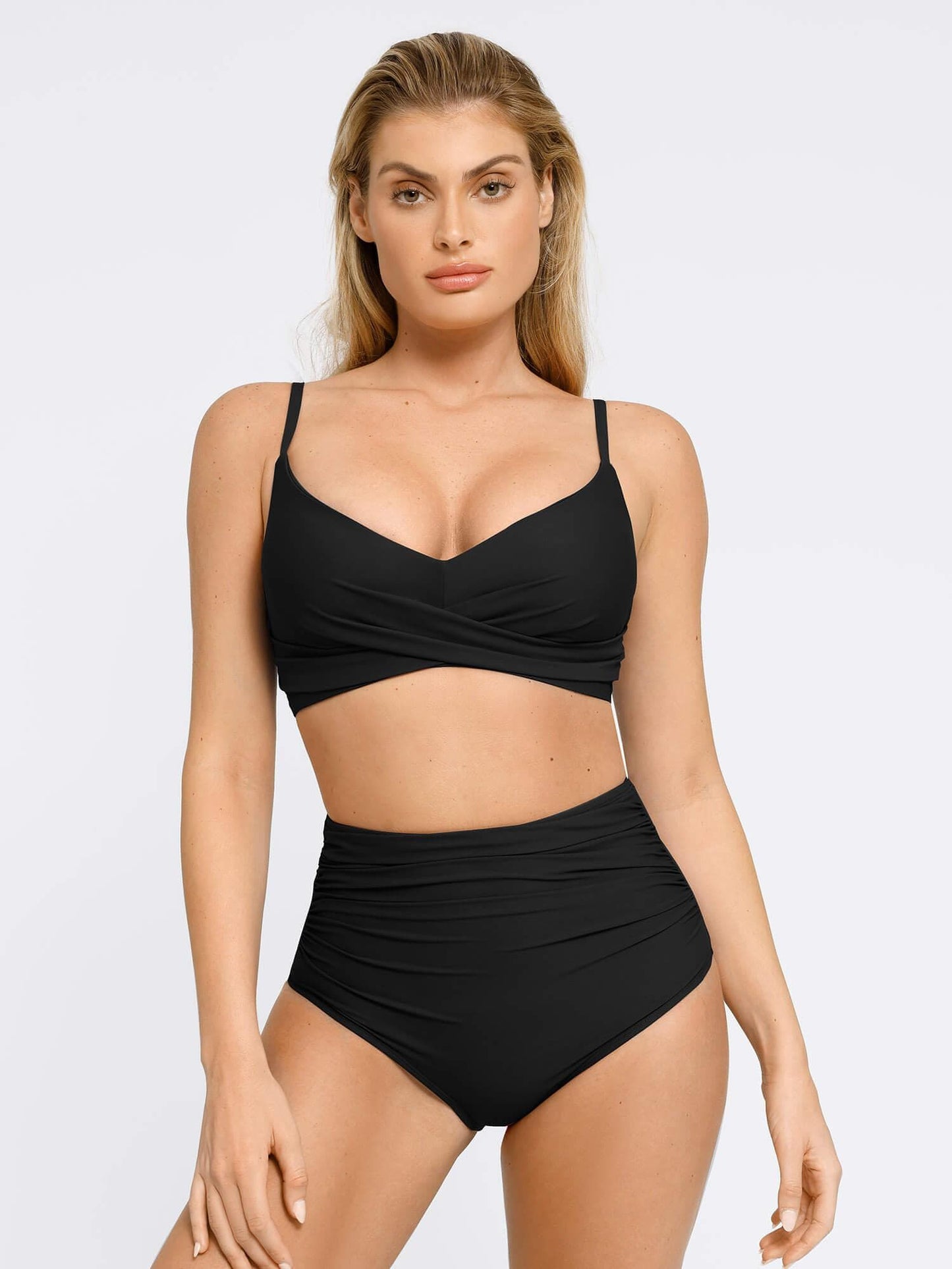 Shapewear Ruched Sculpting Bikini Top and Bottom Set