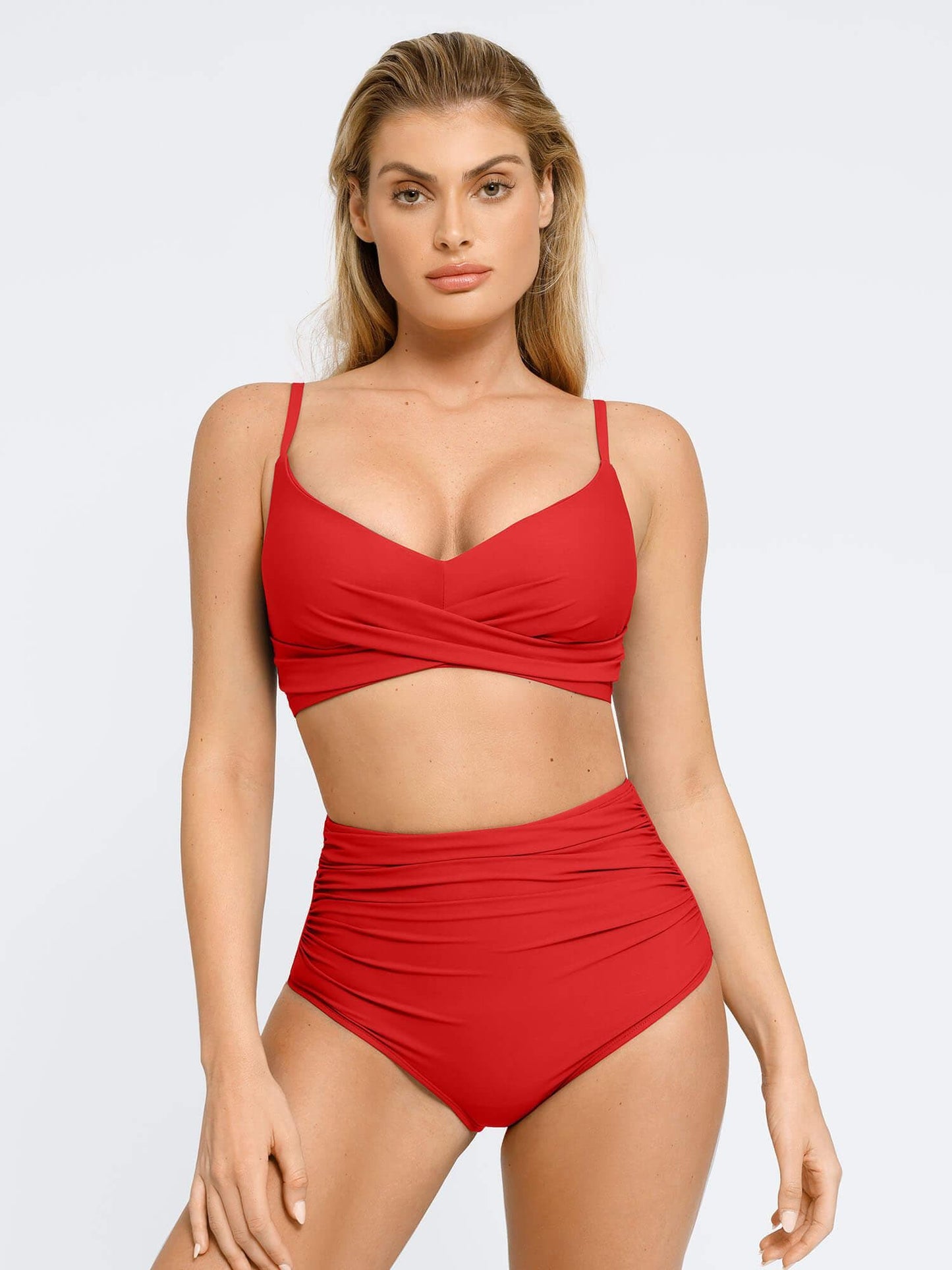 Shapewear Ruched Sculpting Bikini Top and Bottom Set