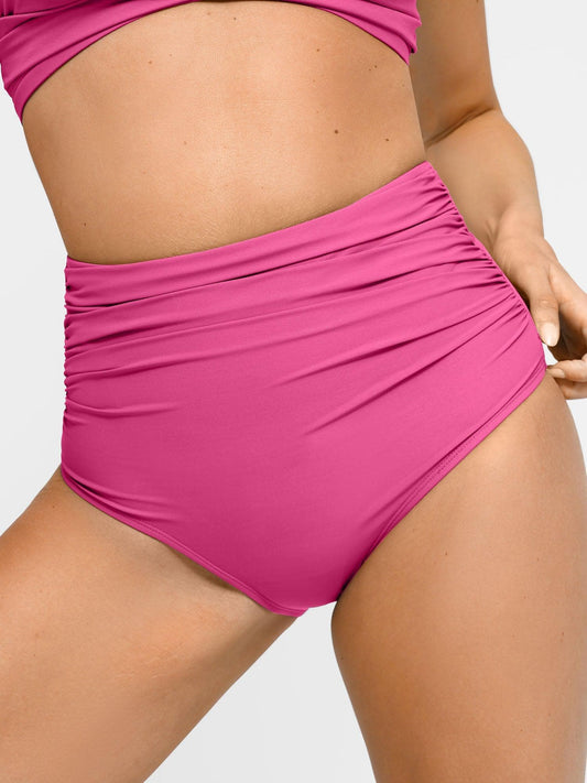 Shapewear Ruched High-Waist Sculpting Bikini Bottom