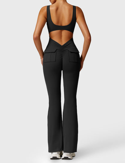 Lizvette V-Back Jumpsuit with Pockets