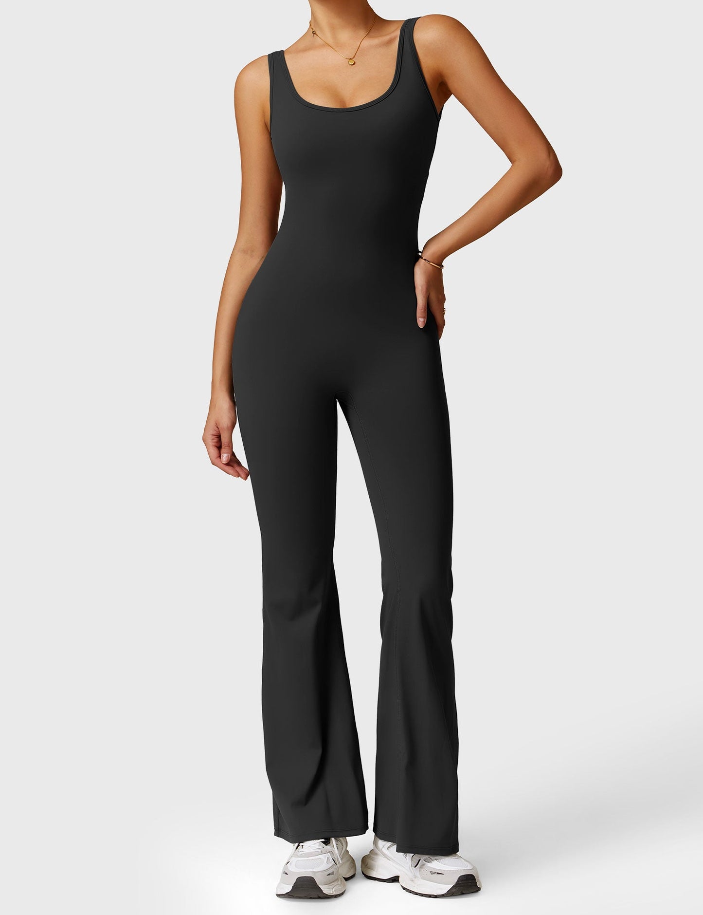 Lizvette V-Back Jumpsuit with Pockets