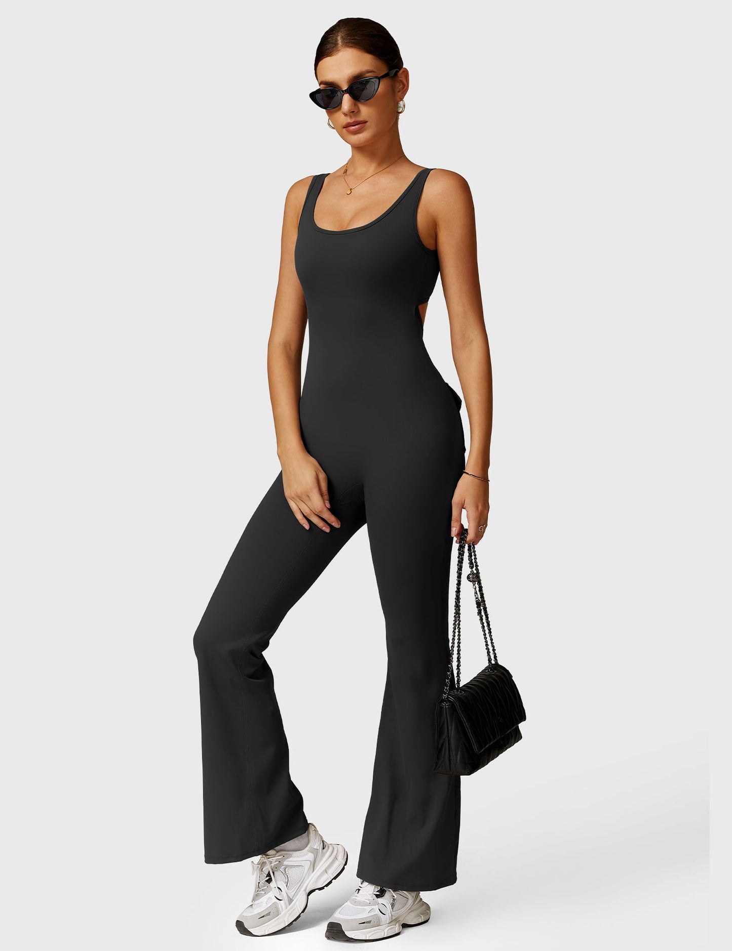 Lizvette V-Back Jumpsuit with Pockets