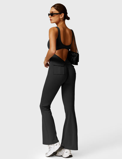 Lizvette V-Back Jumpsuit with Pockets