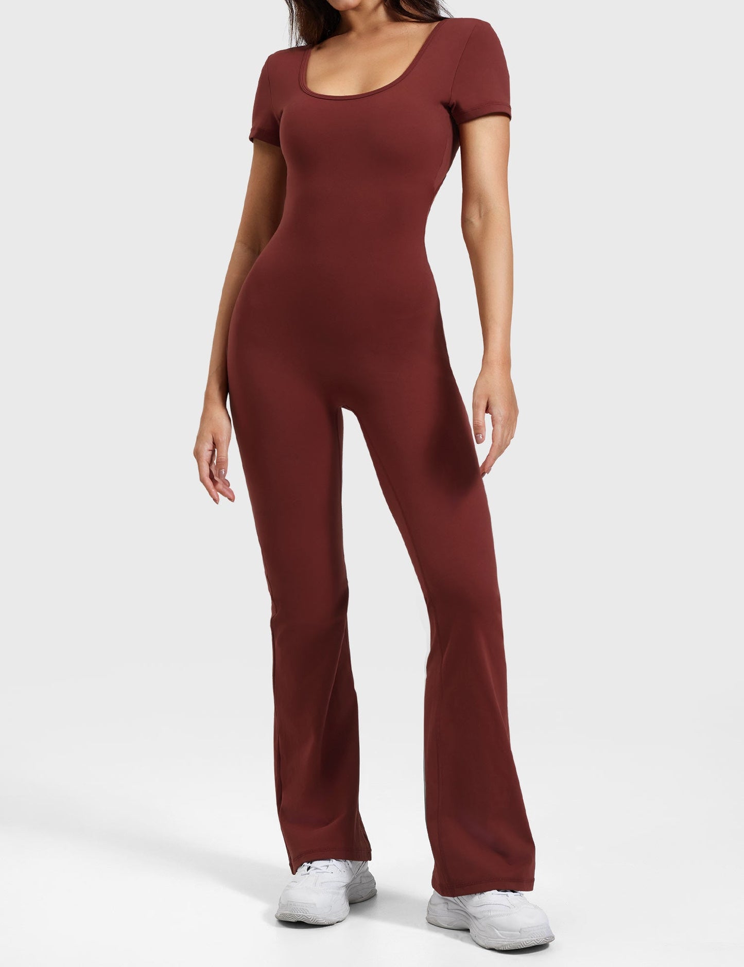 Lizvette Short Sleeves Flared Jumpsuit