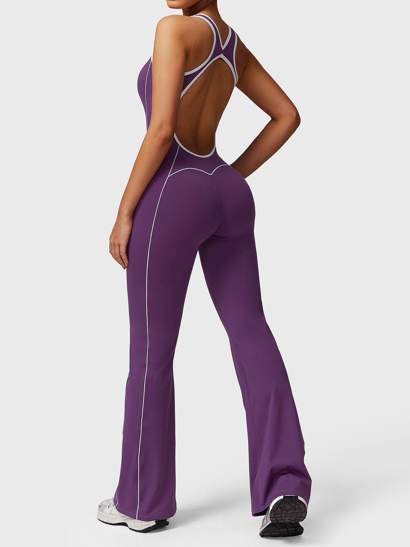 Antonia Contrast Trim Flared Jumpsuit