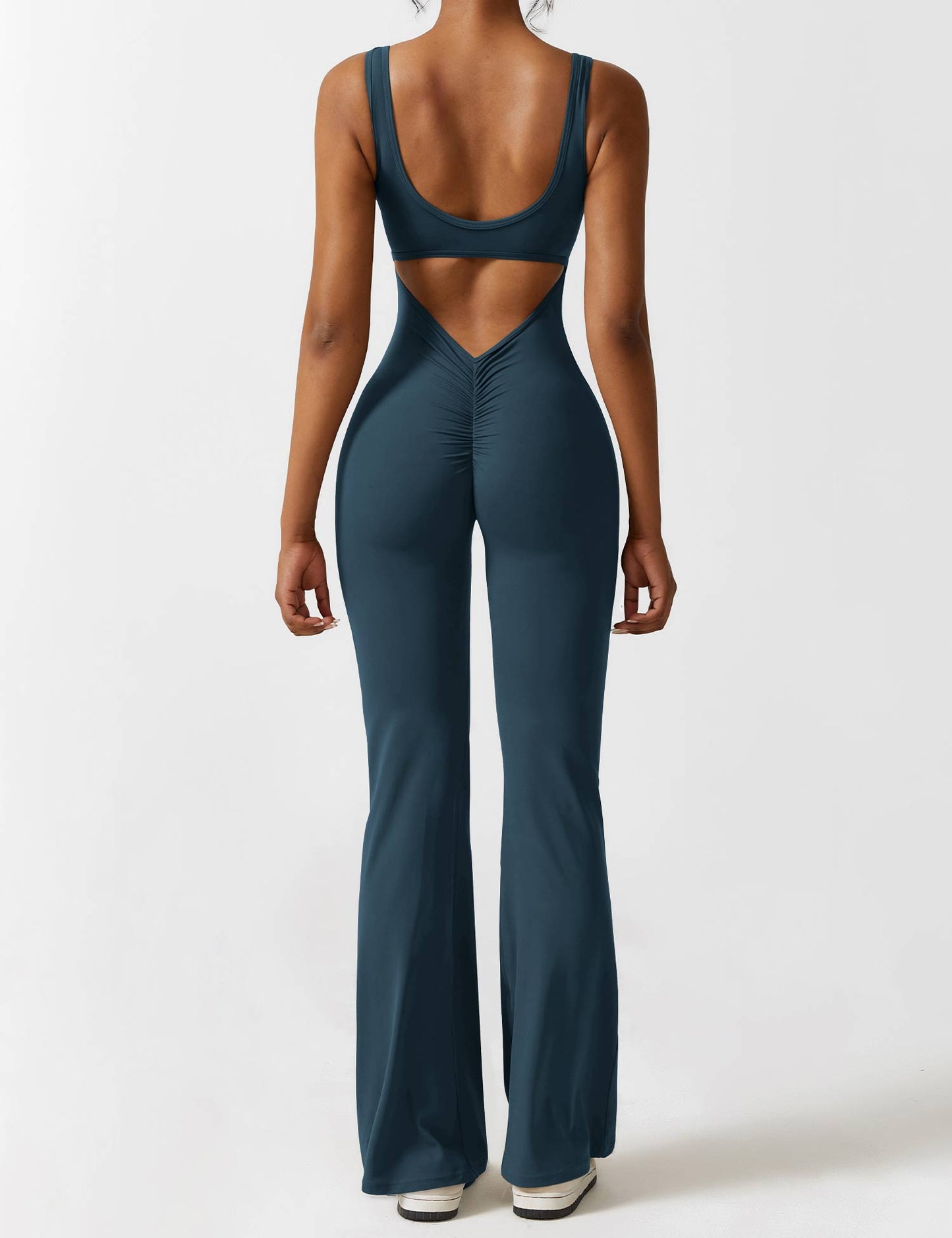 V-Back Flared Jumpsuit