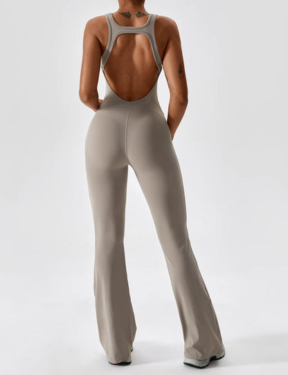 Open Back Flared Jumpsuit