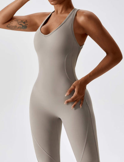 Open Back Flared Jumpsuit